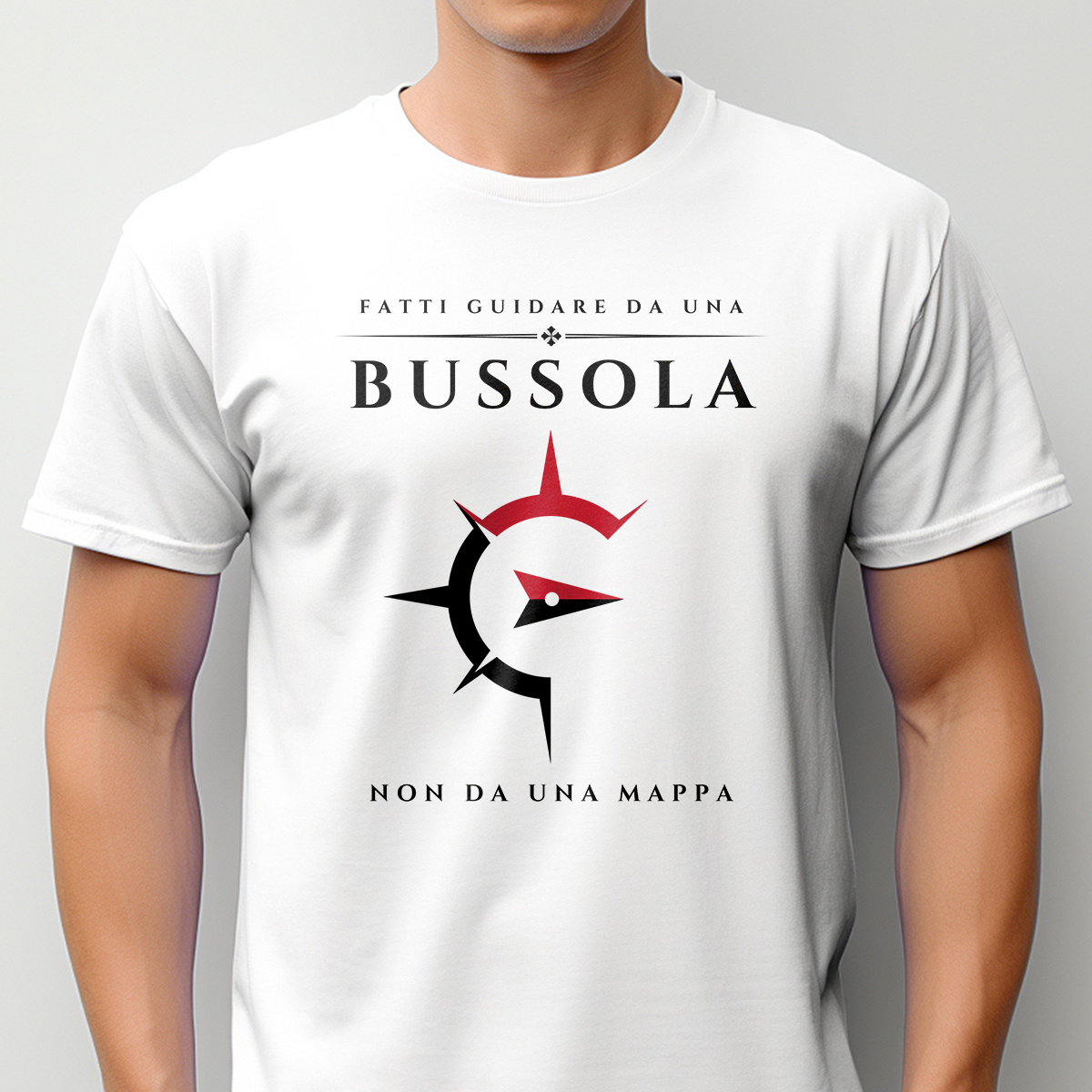 Fatti Guidare Da Una Bussola Maglietta Uomo Chiaro