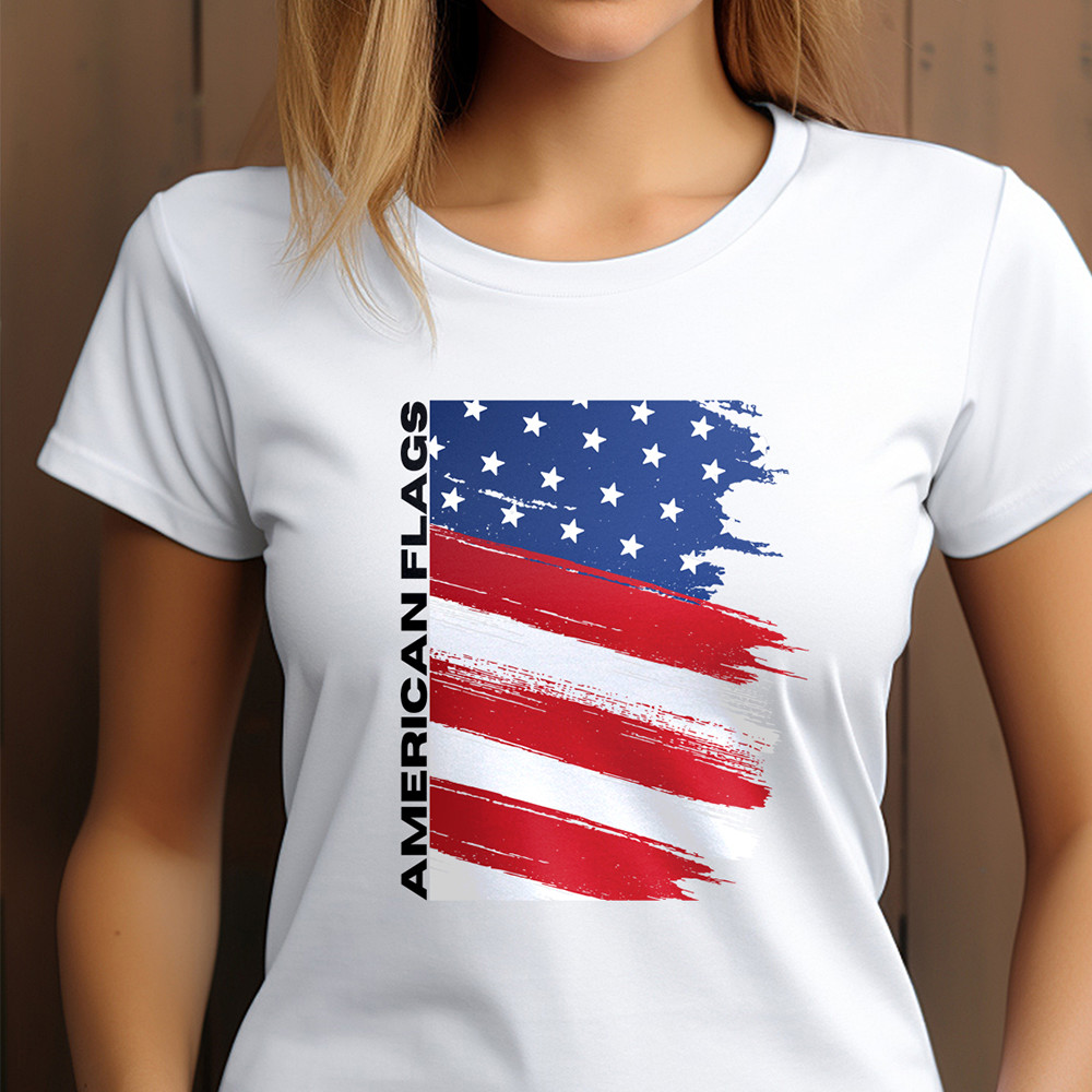 American Flags Women's Bright T-Shirt